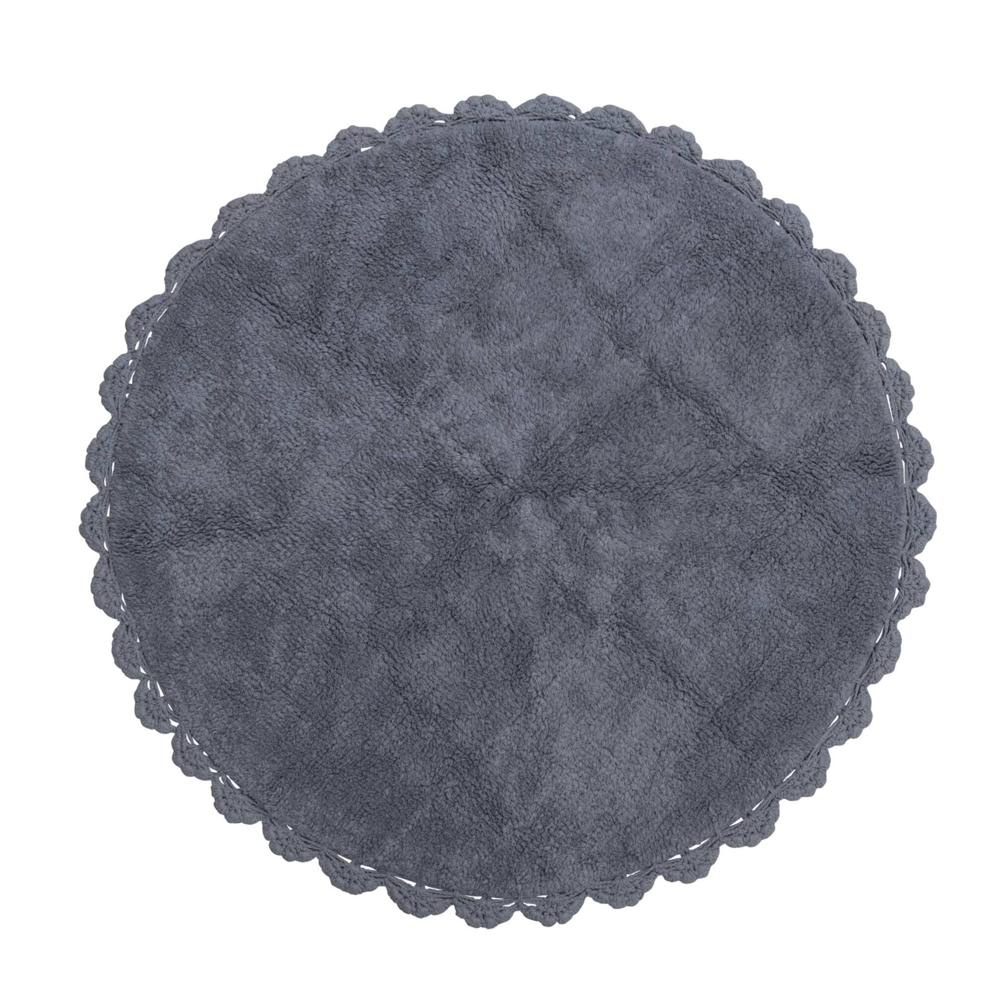 Hello Honey® Cotton Tufted Rug with Crocheted and Scalloped Trim, Grey